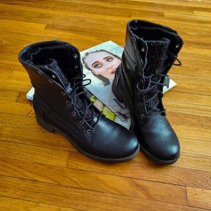 Black combat boots